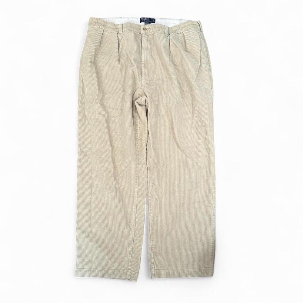 Vintage 90s Polo Ralph Lauren Pleated Corduroy Mens 38x29 Baggy Pants
